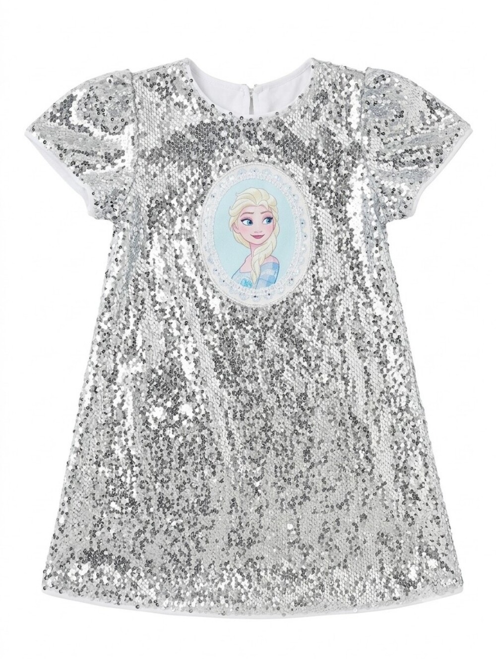 PatPat Disney Frozen Elsa Silver Sequin Flutter Sleeve Dress